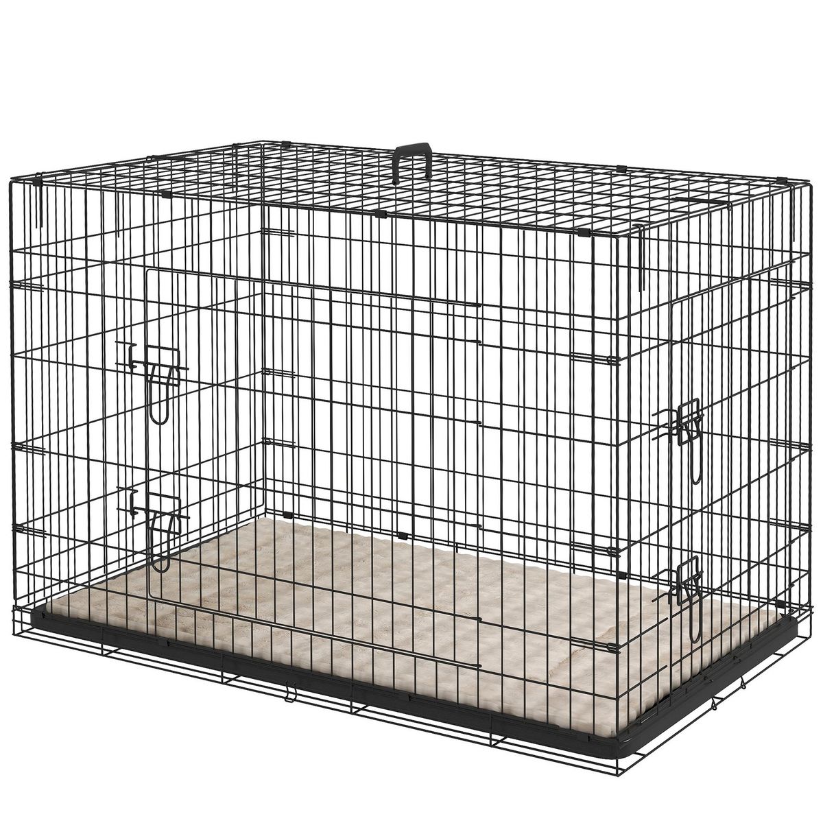 PAWHUT Cage caisse de transport pliable pour chien 105 x 70 x 75 cm avec coussin