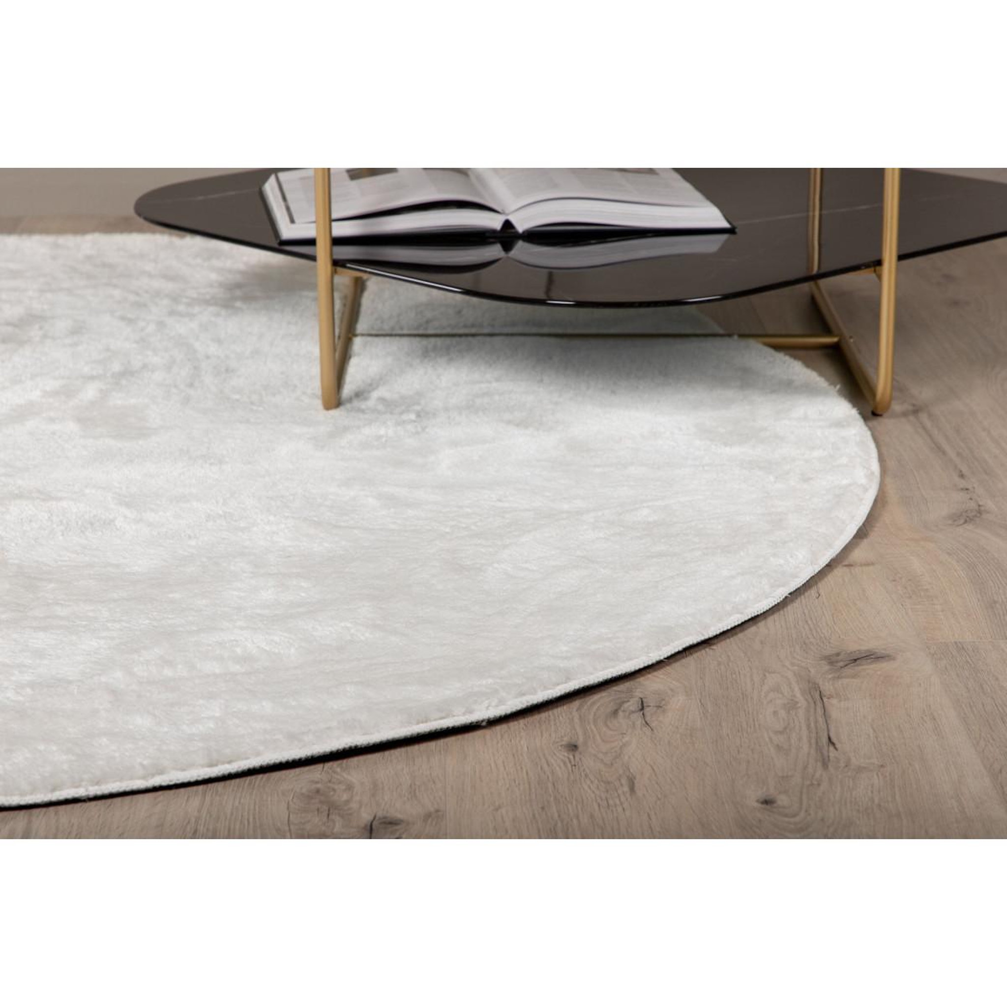 Voir la diapositive 5 : Paris Prix Tapis rond uni  blanca  200cm blanc