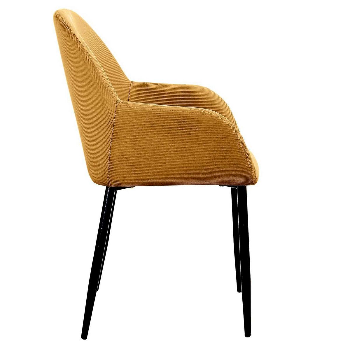 The Home Deco Factory 2 Fauteuils de table design velours Giulia