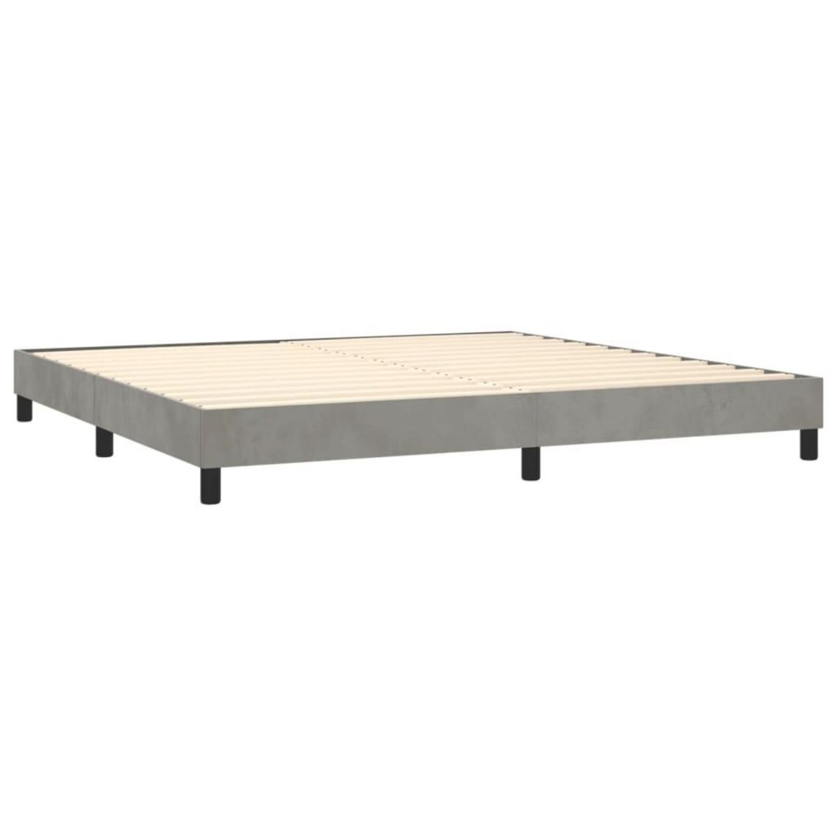 VIDAXL Sommier a lattes de lit avec matelas LED Gris clair 200x200 cm