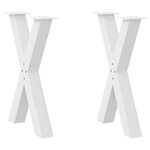 VIDAXL Pieds de table a manger forme de X 2 pcs blanc 60x(72-73) cm