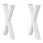 Voir la diapositive 1 : VIDAXL Pieds de table a manger forme de X 2 pcs blanc 60x(72-73) cm
