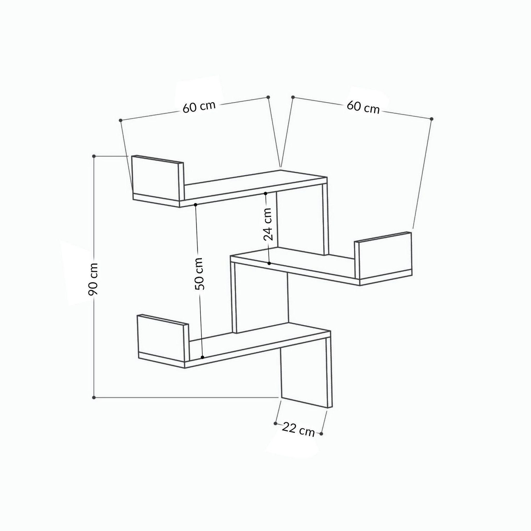 Voir la diapositive 3 : TOILINUX Etagère d'angle graphique en bois - Marron