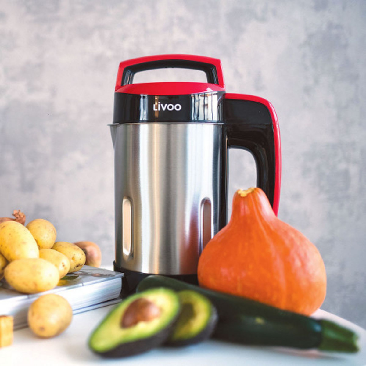 LIVOO Blender à soupe chauffant 1.1 litre avec bol acier