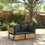 Voir la diapositive 3 : VIDAXL Canape d'angle de jardin avec coussins bois massif d'acacia