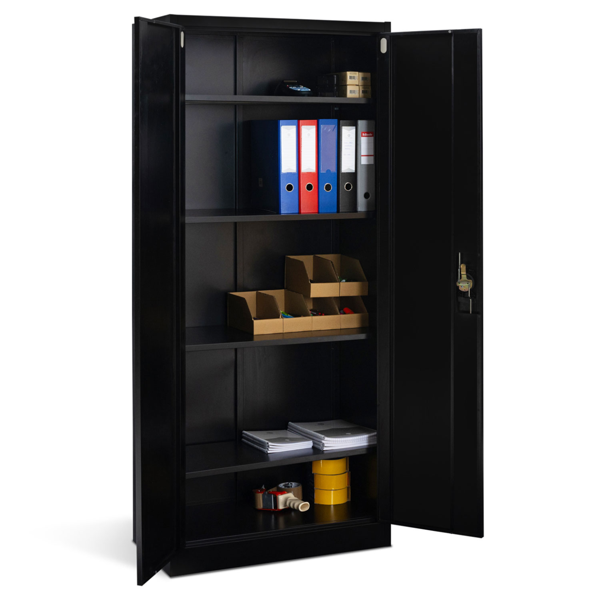 Voir la diapositive 5 : ID MARKET Armoire métallique 80 cm 5 niveaux noire