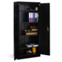 Voir la diapositive 5 : ID MARKET Armoire de bureau 80 x 180 cm 4 étagères modulables 5 niveaux métal noir