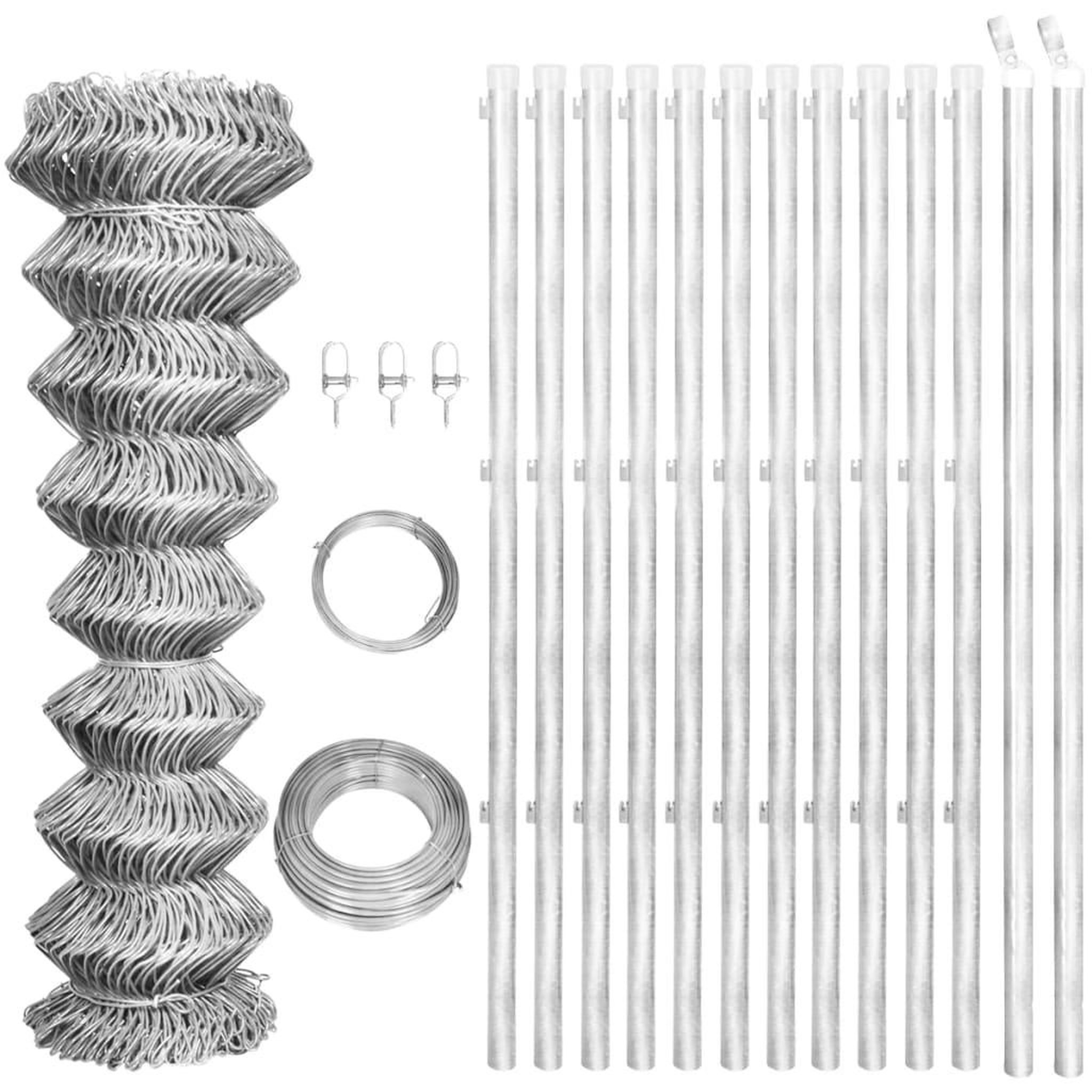 Voir la diapositive 1 : VIDAXL Cloture a mailles avec poteaux Acier galvanise 25x1,25m Argente