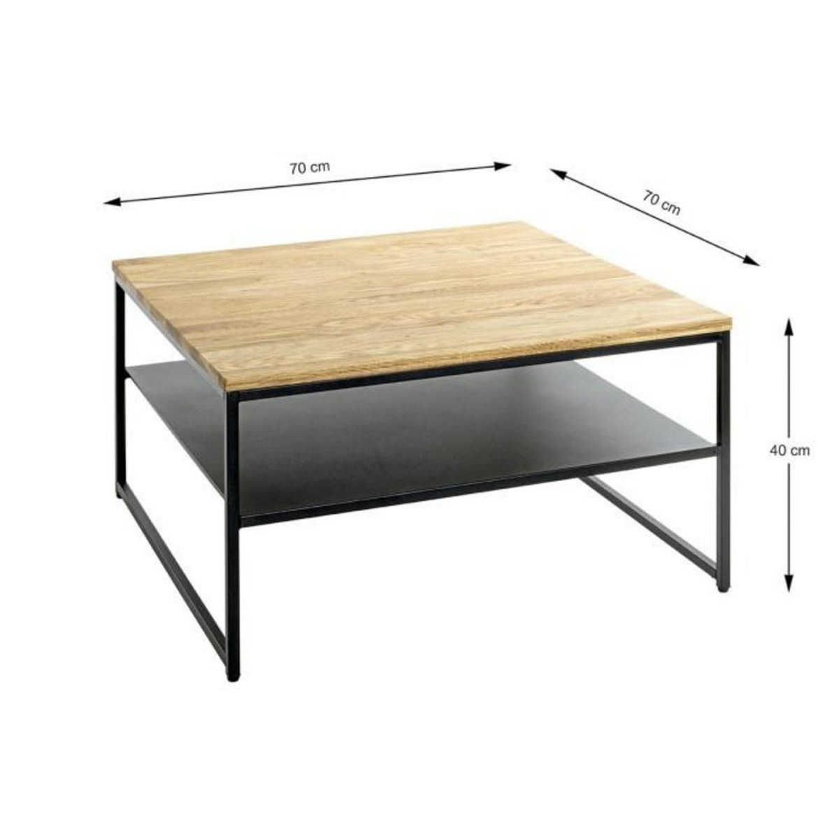 Paris Prix Table Basse Design  Pika  70cm Chêne & Noir