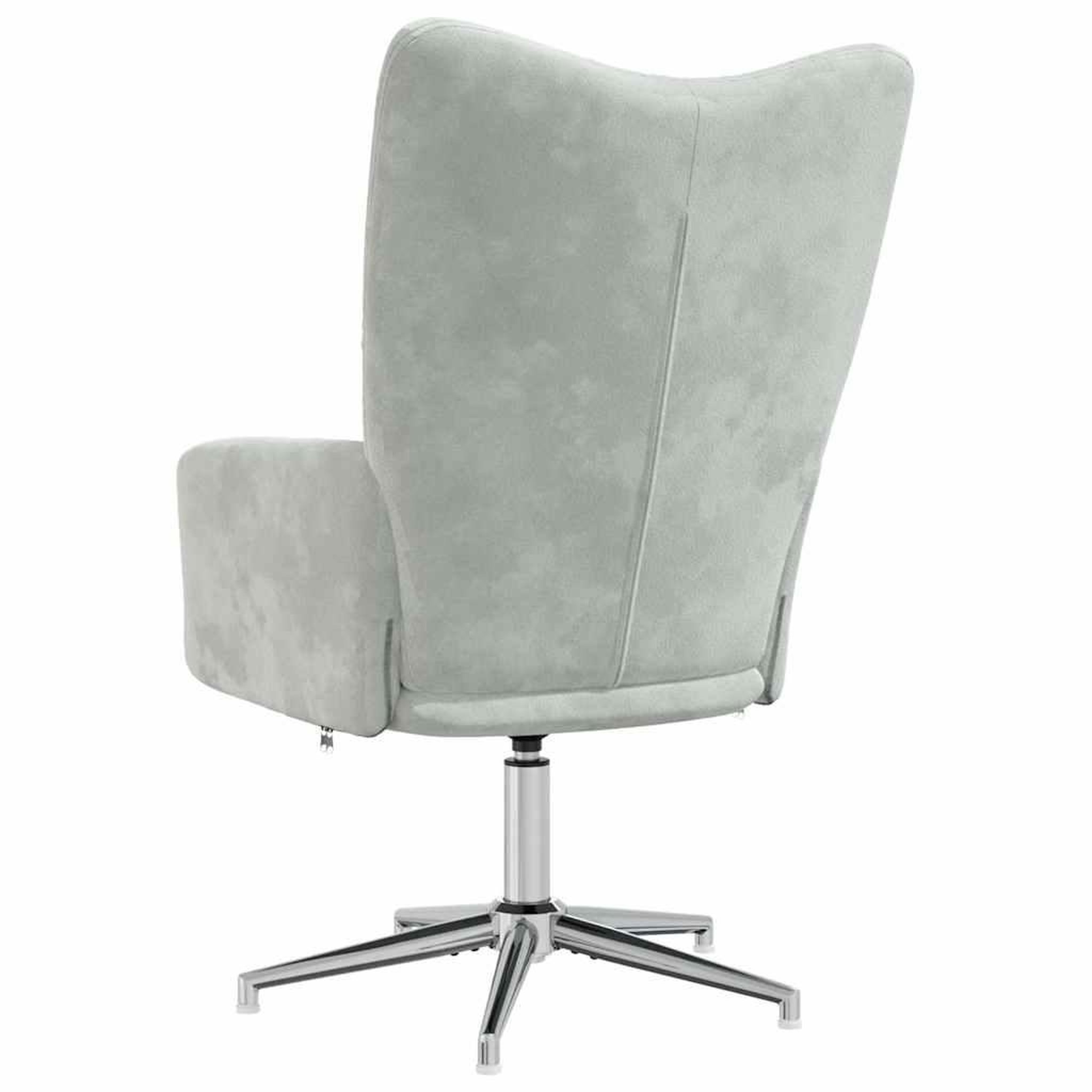 Voir la diapositive 5 : VIDAXL Chaise de relaxation Gris clair Velours