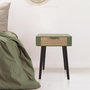 Voir la diapositive 4 : Paris Prix Table de Chevet 1 Tiroir  Bois  48cm Vert Kaki