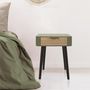 Voir la diapositive 4 : Paris Prix Table de Chevet 1 Tiroir  Bois  48cm Vert Kaki