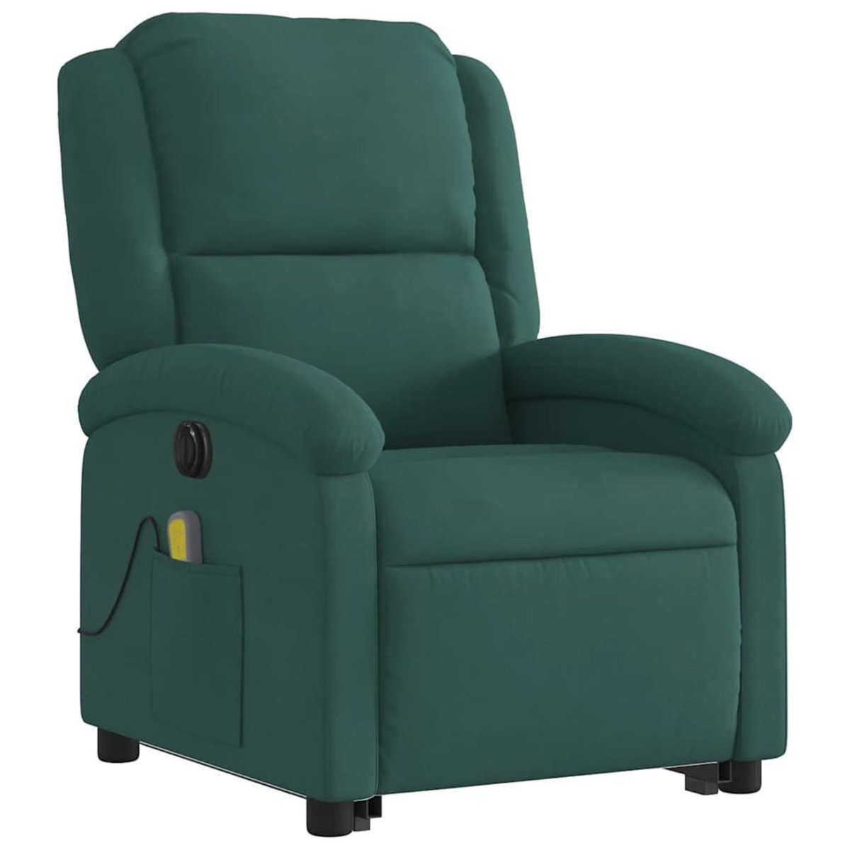 VIDAXL Fauteuil inclinable de massage electrique vert fonce velours