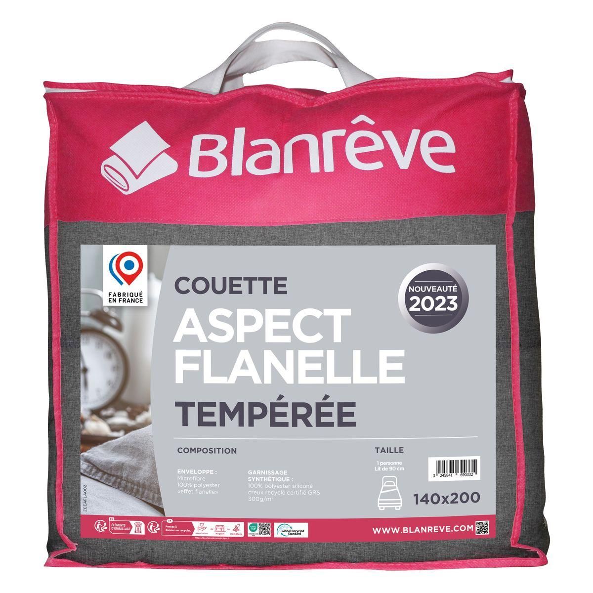 BLANREVE Couette chaude effet flanelle élégant et tendance 300g/m²