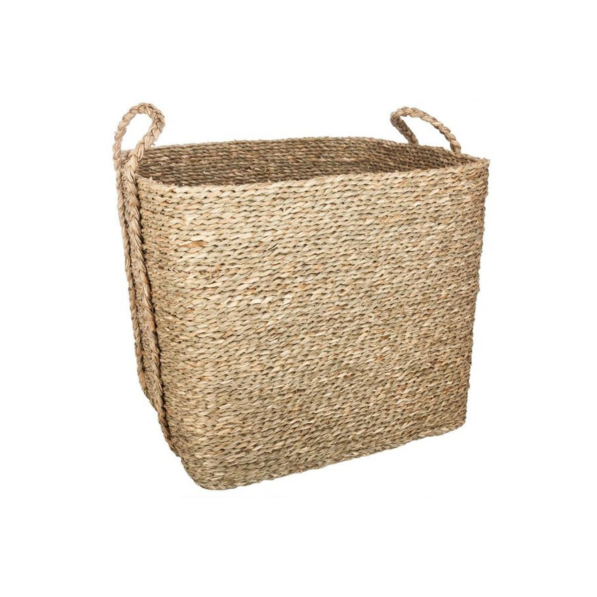 Voir la diapositive 2 : ATMOSPHERA Lot de 3 paniers de rangement à anses  seagrass  40cm naturel