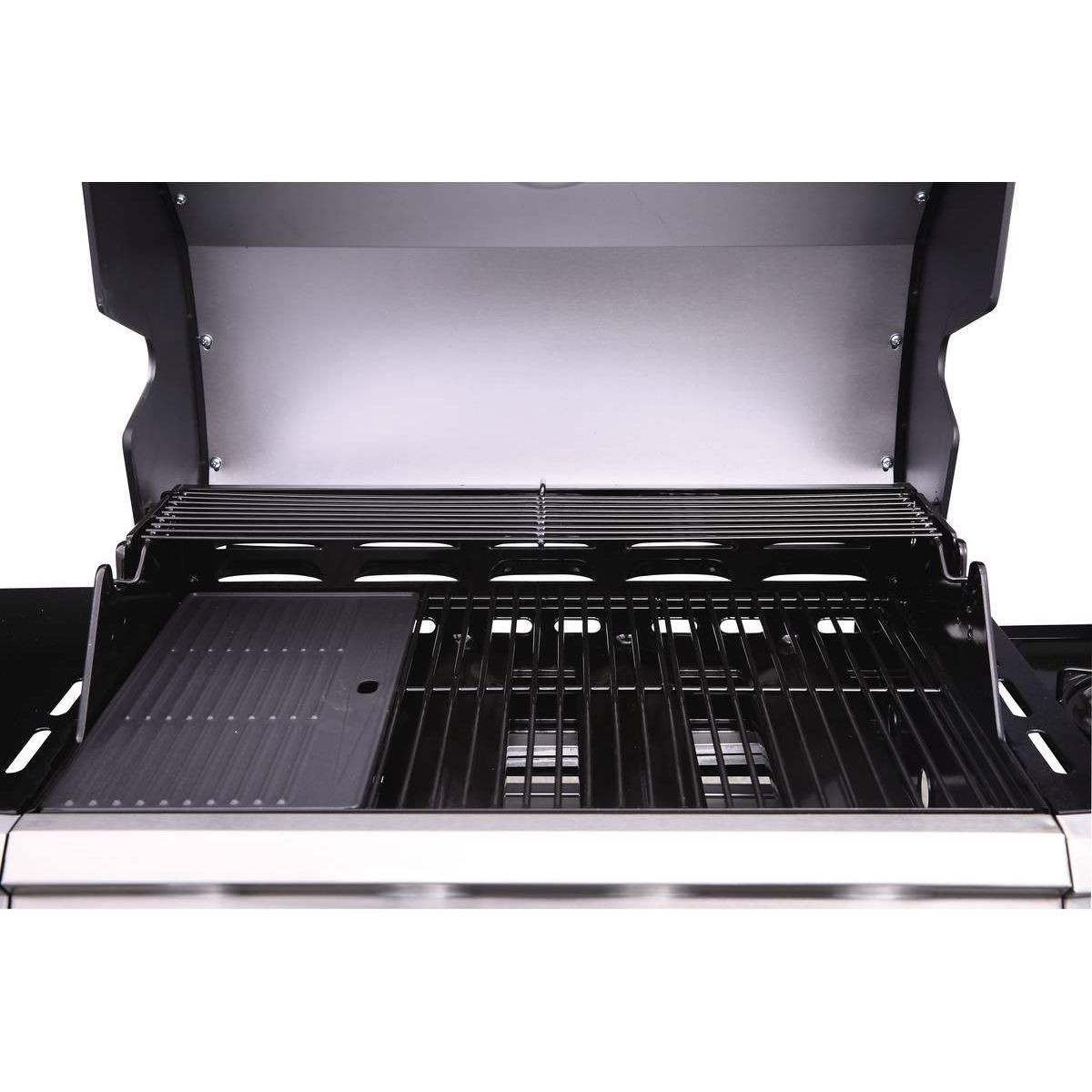 Habitat et Jardin Barbecue Gaz avec LED  Bingo 4  - 4 brûleurs dont 1 latéral - 14kW + Housse protection - Noir