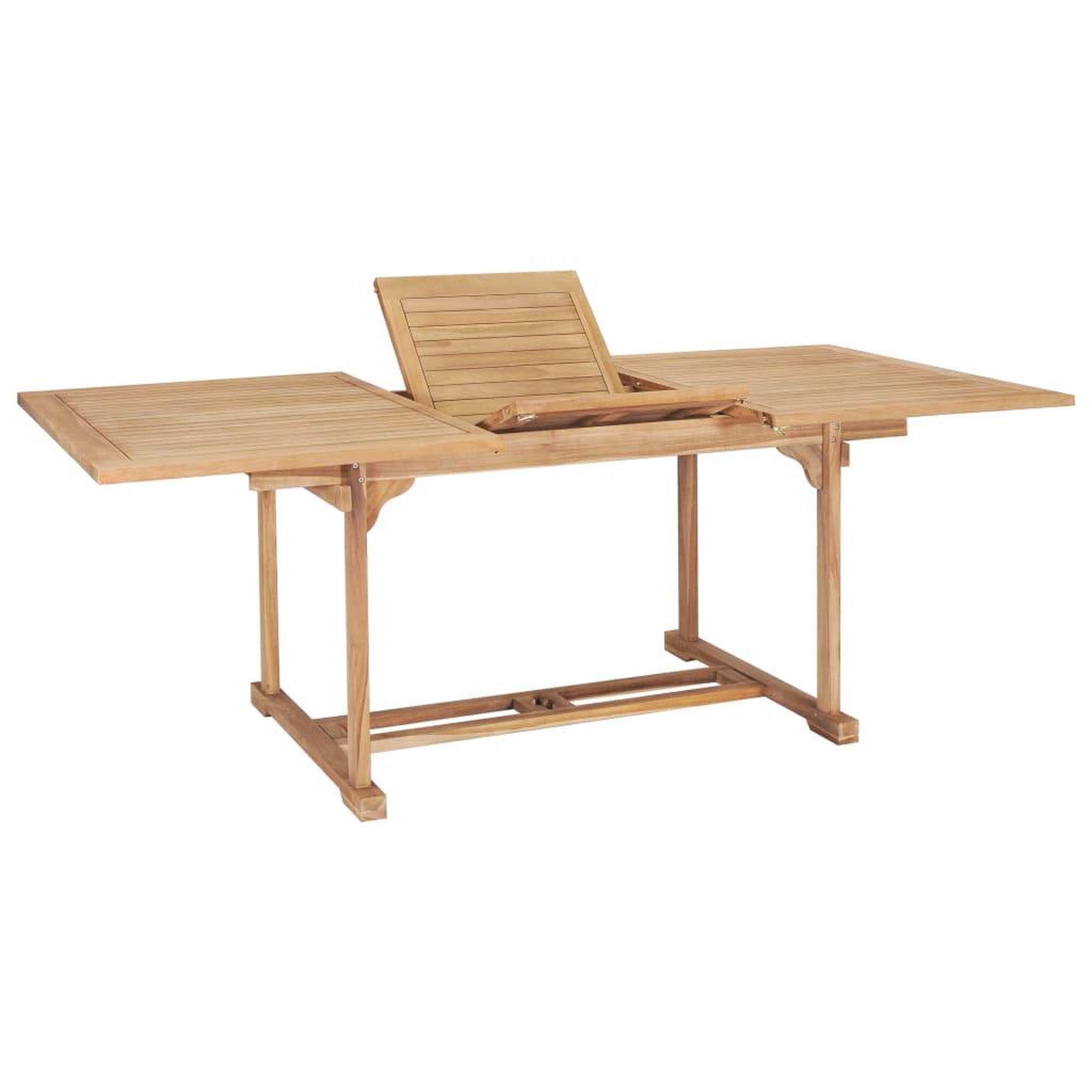 Voir la diapositive 1 : VIDAXL Table de jardin extensible 150-200x100x75 cm Teck solide