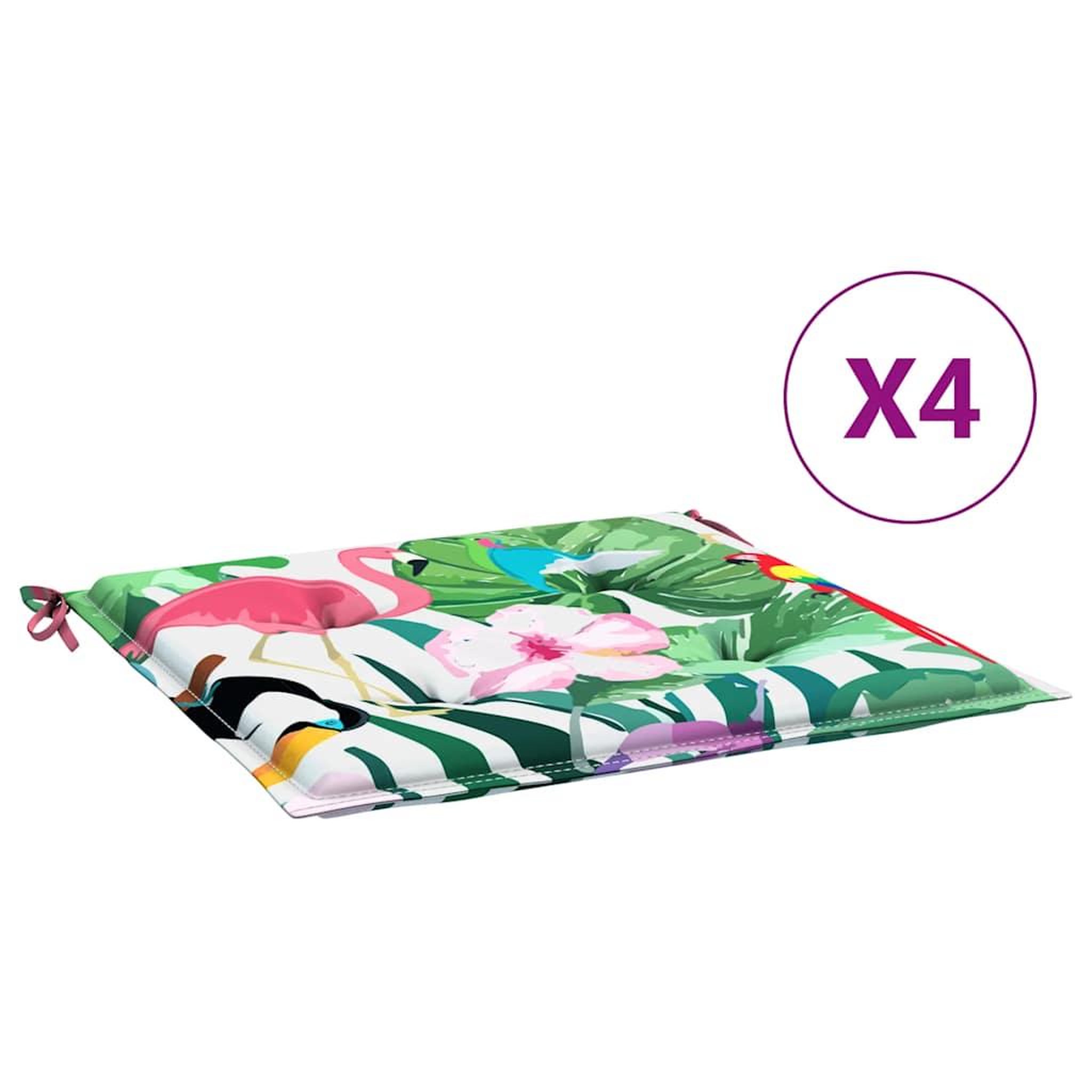 Voir la diapositive 2 : VIDAXL Coussins de chaise de jardin lot de 4 multicolore 40x40x3 cm