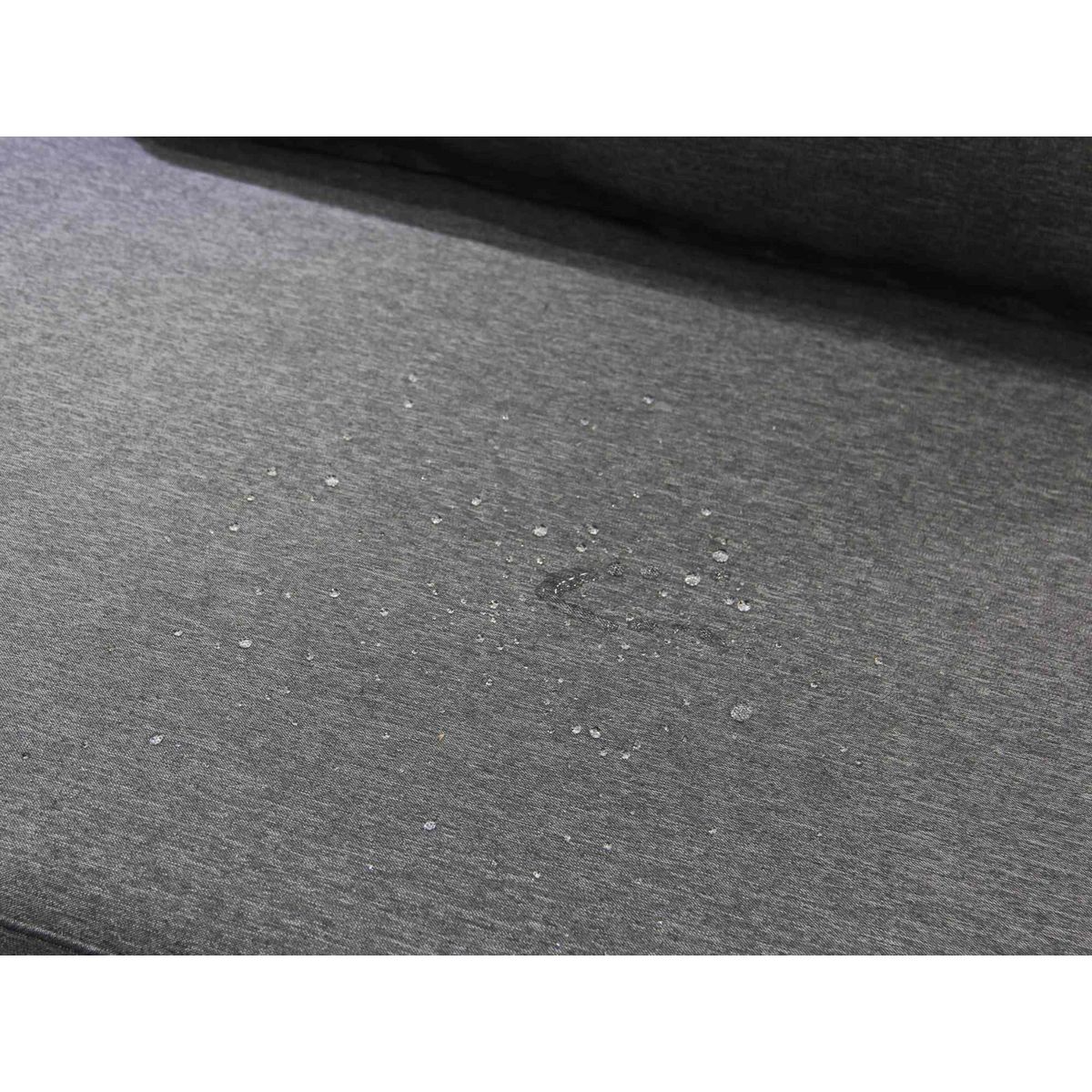 BEST MOBILIER Tiago - salon bas de jardin 4 places + table - corde et bois - noir et coussins gris