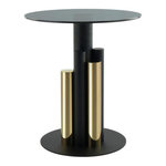 Paris Prix Table d'Appoint Design  Paula  50cm Or & Gris
