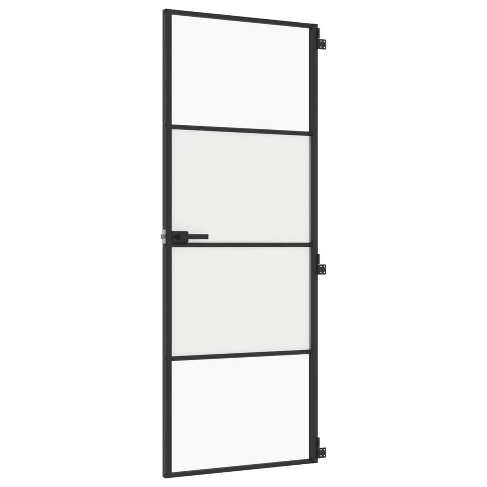 Voir la diapositive 2 : VIDAXL Porte interieure mince noir 76x201,5 cm verre trempe aluminium