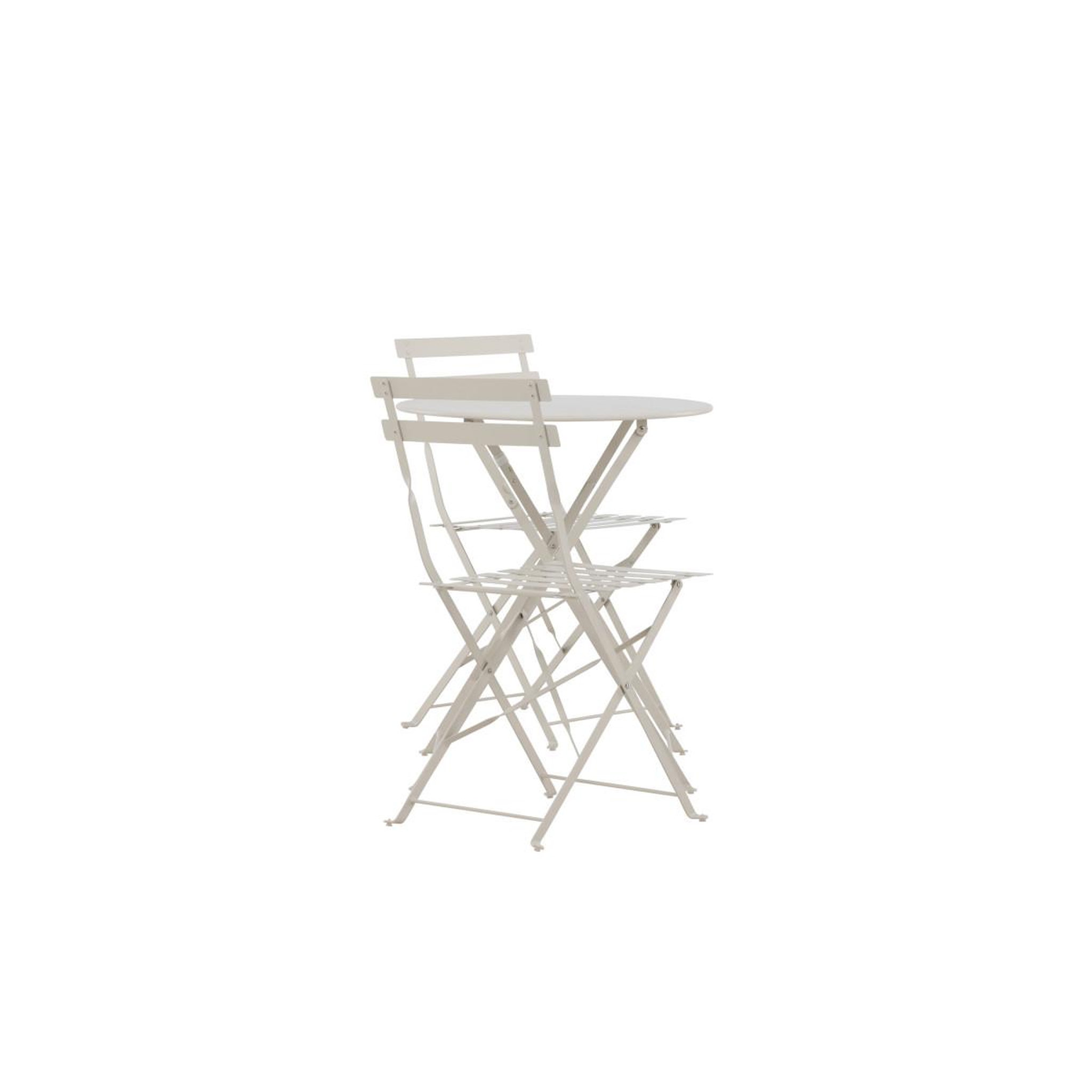 Voir la diapositive 2 : Paris Prix Ensemble table de jardin & 2 chaises  tao  71cm beige