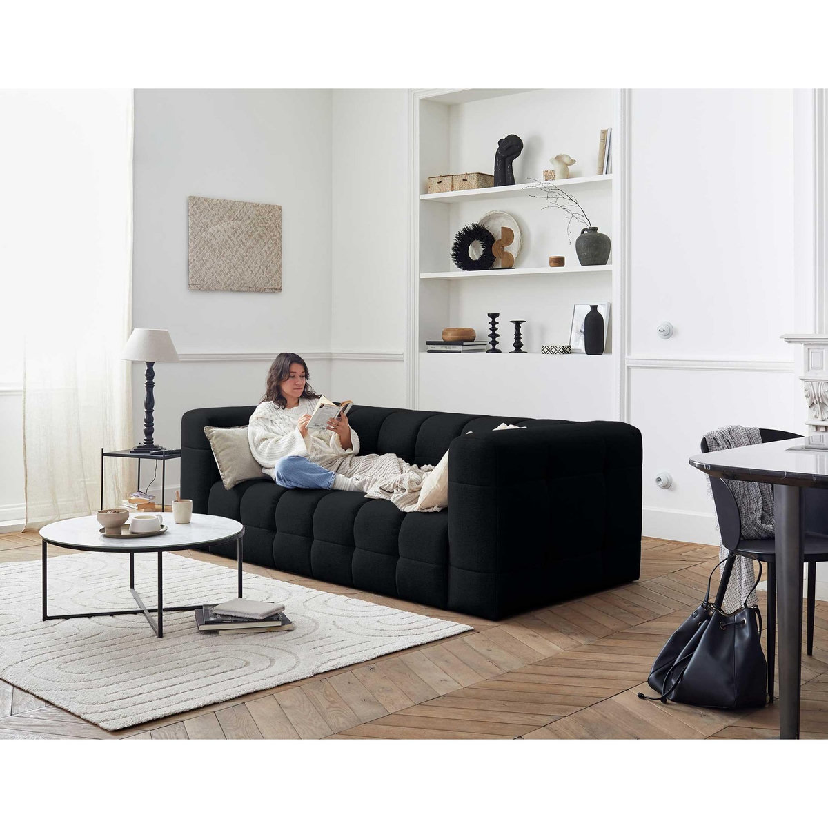 LISA DESIGN Suzano - canapé 3 places - en tissu