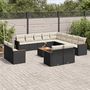 Voir la diapositive 1 : VIDAXL Salon de jardin avec coussins 14 pcs noir resine tressee