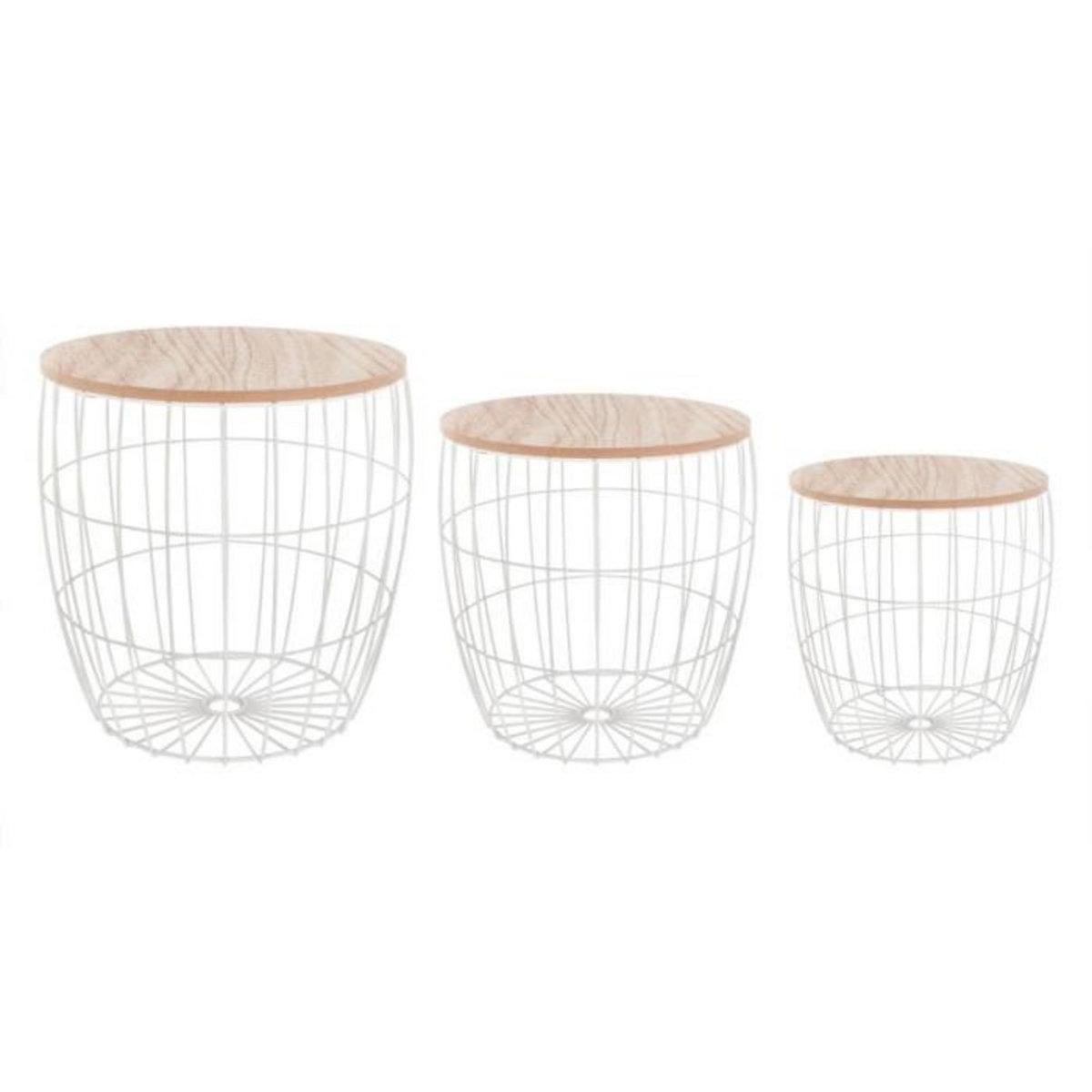 ATMOSPHERA Lot de 3 Tables d'Appoint  Cassandra  41cm Blanc