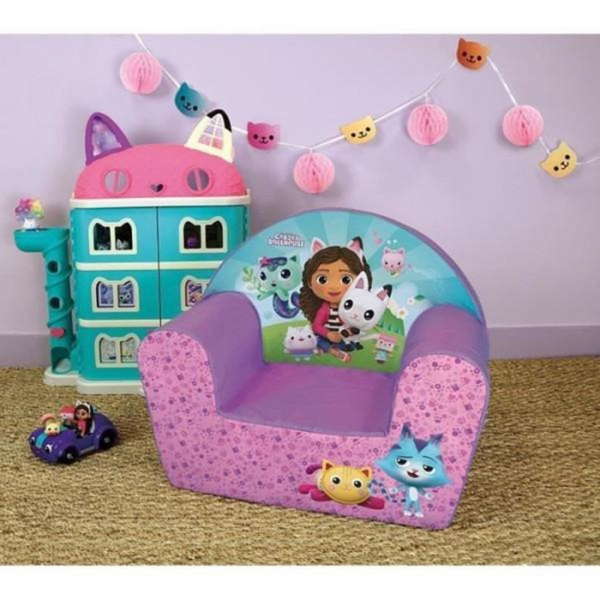 Fun House Fauteuil - Chaise - Bebe - Enfant  club enfant GABBY ET LA MAISON MAGIQUE - Fun House - Rose - L.52 x P.33 x H.42 cm