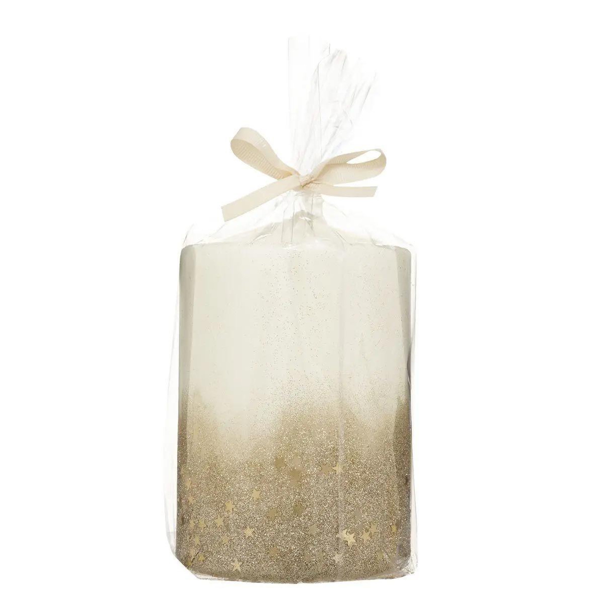 Voir la diapositive 2 : ATMOSPHERA Bougie déco paillettes  colorama  90g or