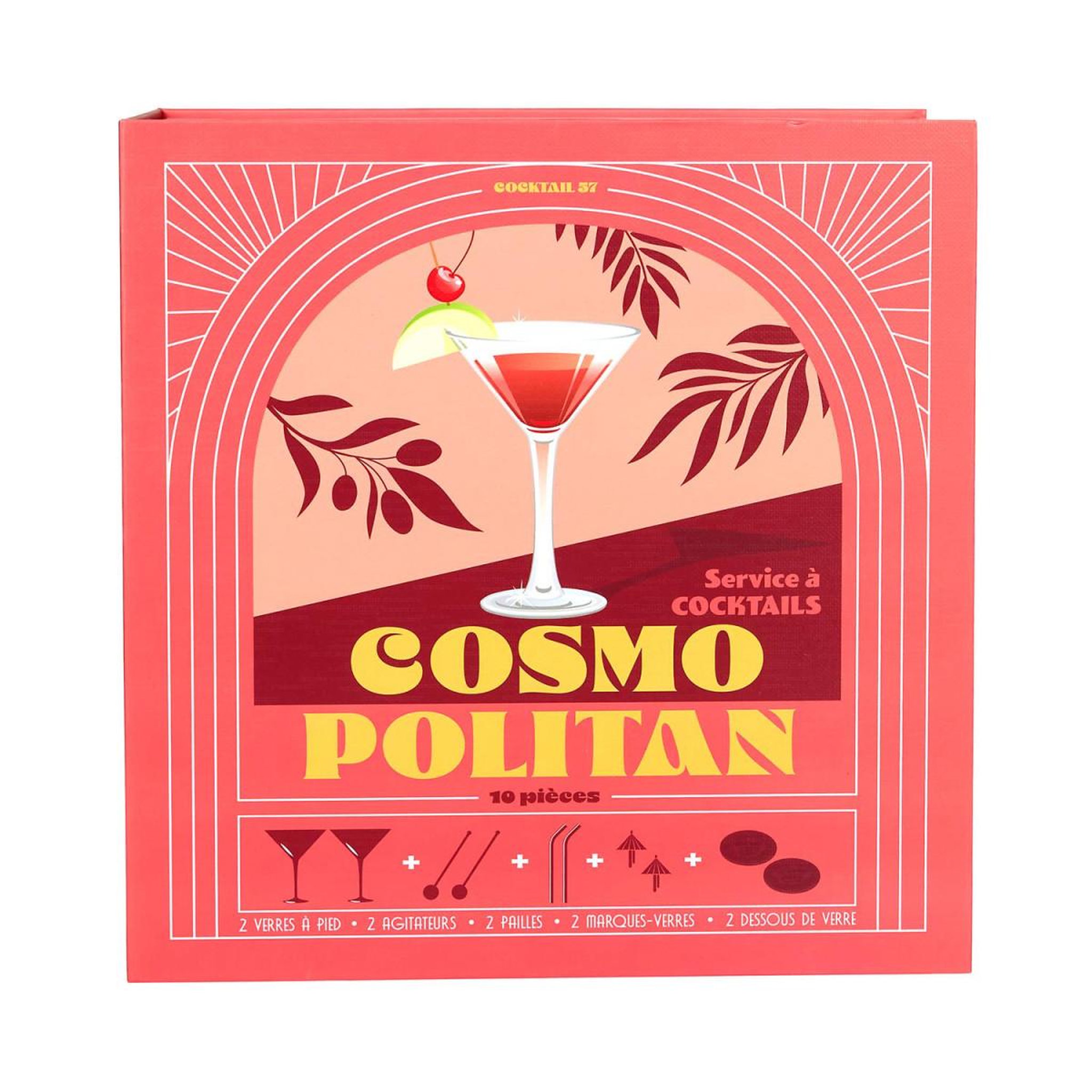 Voir la diapositive 5 : COOK CONCEPT Coffret cocktail 10 pièces  cosmopolitan  16cm bordeaux