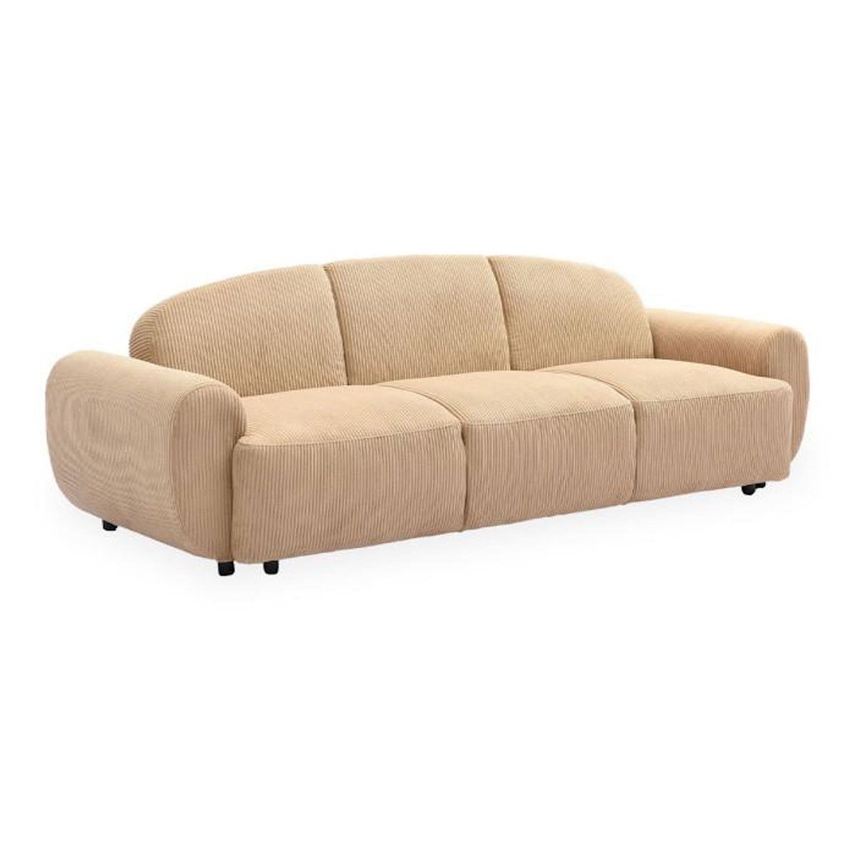 Paris Prix Canapé Convertible 3 Places en Velours  Buddy  234cm Beige