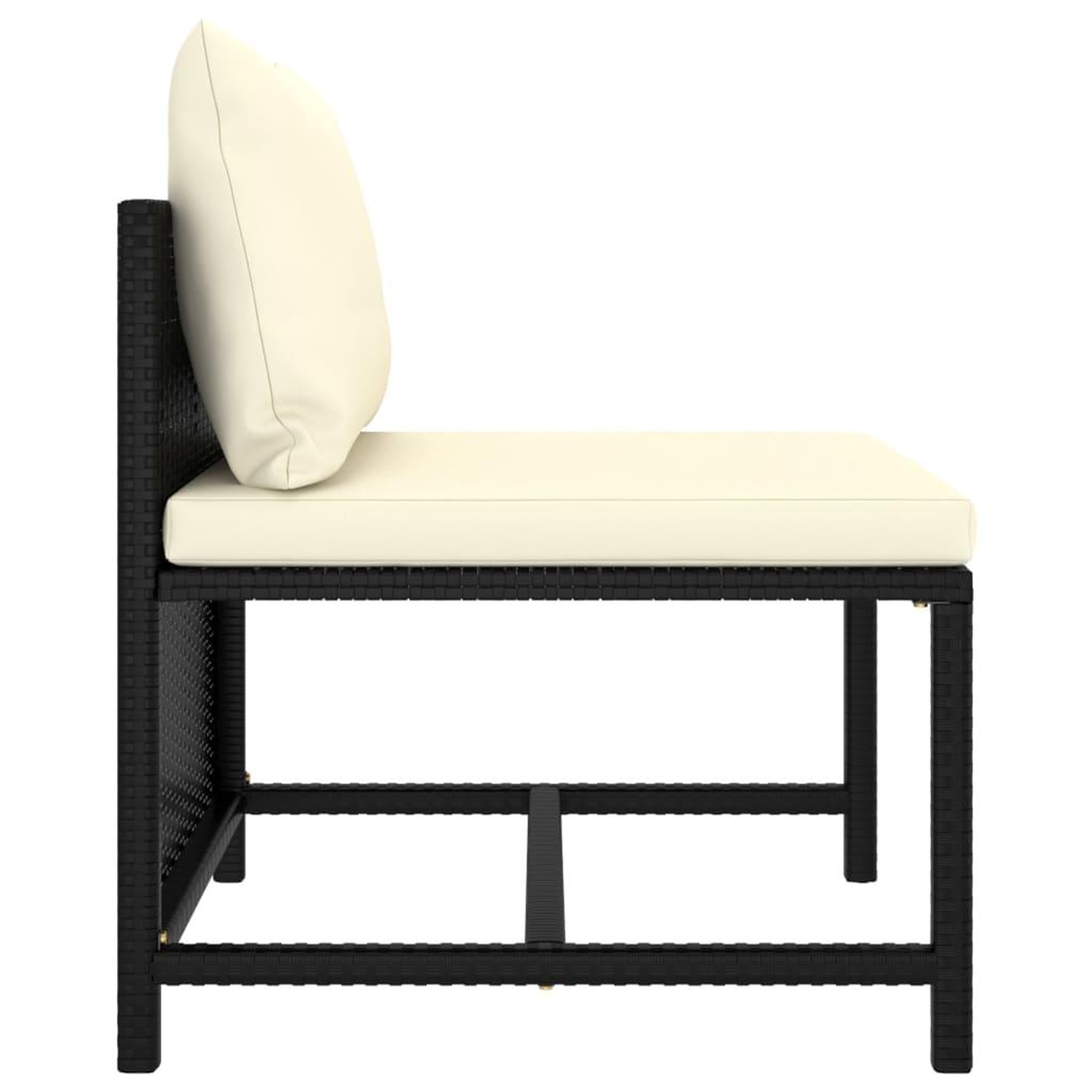 Voir la diapositive 3 : VIDAXL Canape central sectionnel avec coussins Noir Resine tressee