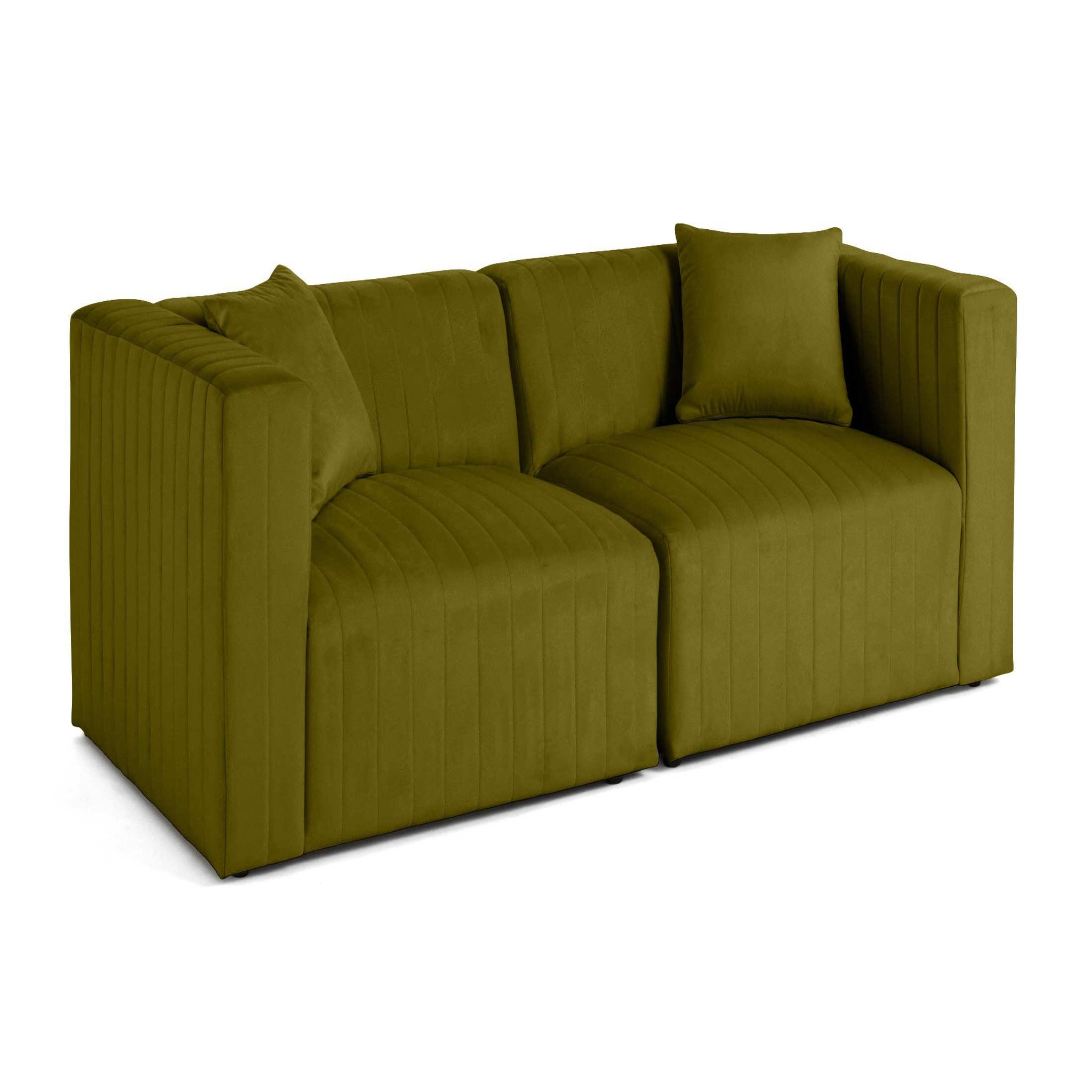 Voir la diapositive 2 : LISA DESIGN Nova - canapé modulable 2 places - en velours
