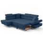Voir la diapositive 3 : BEST MOBILIER Lisbona - canapé d'angle gauche 5 places convertible avec têtières en velours côtelé