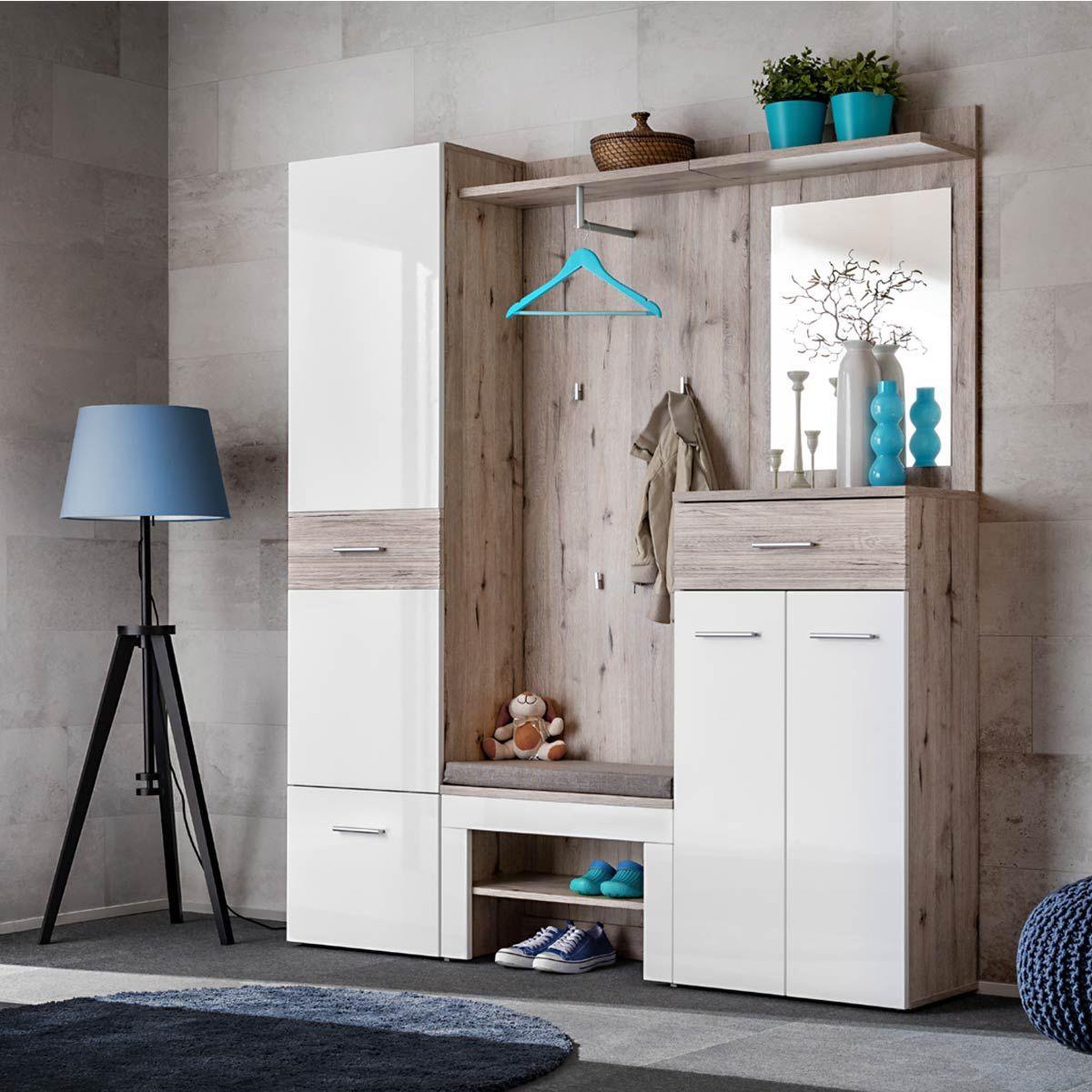Paris Prix Ensemble dressing  gustavo iii  200cm naturel & blanc