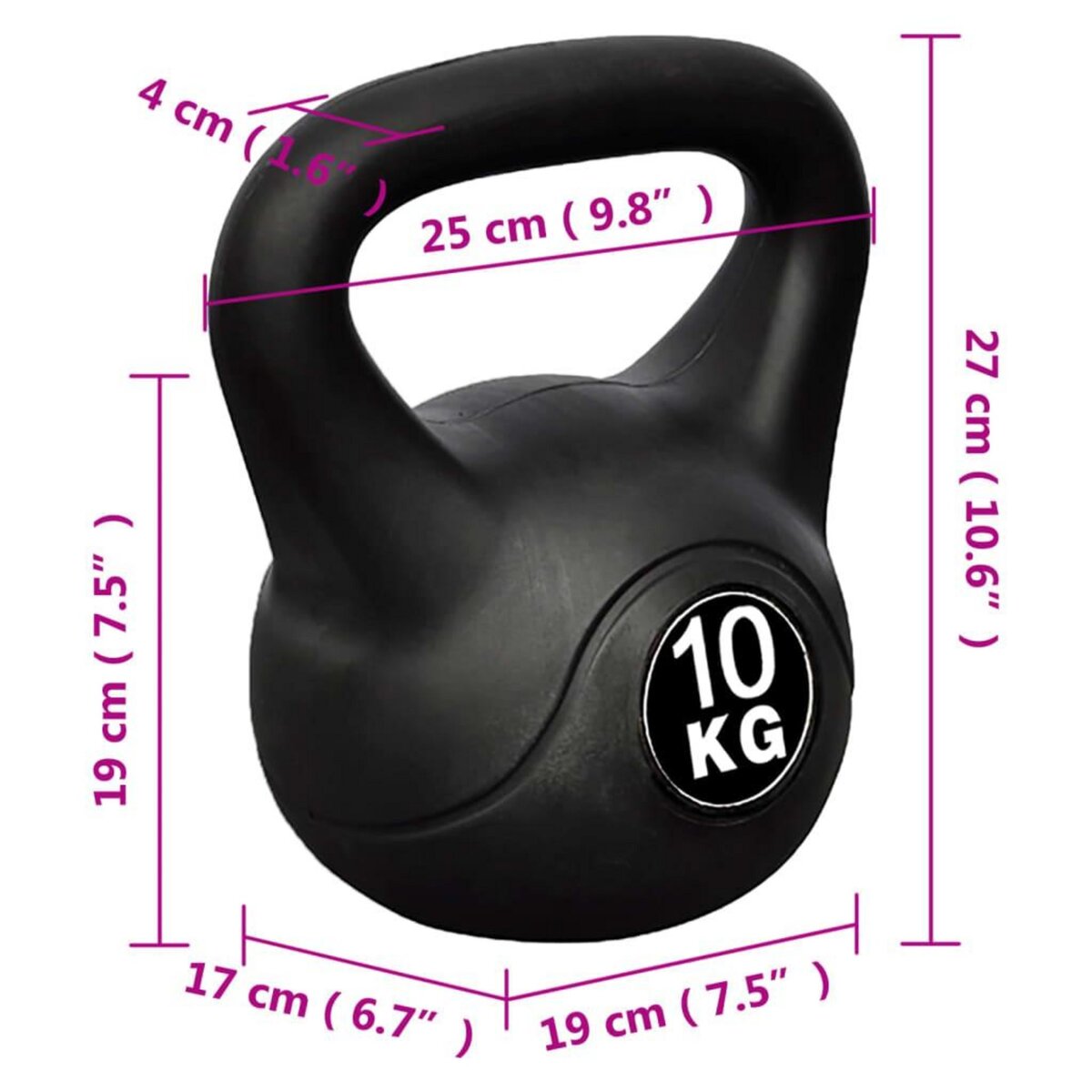 VIDAXL Kettlebell 10 kg