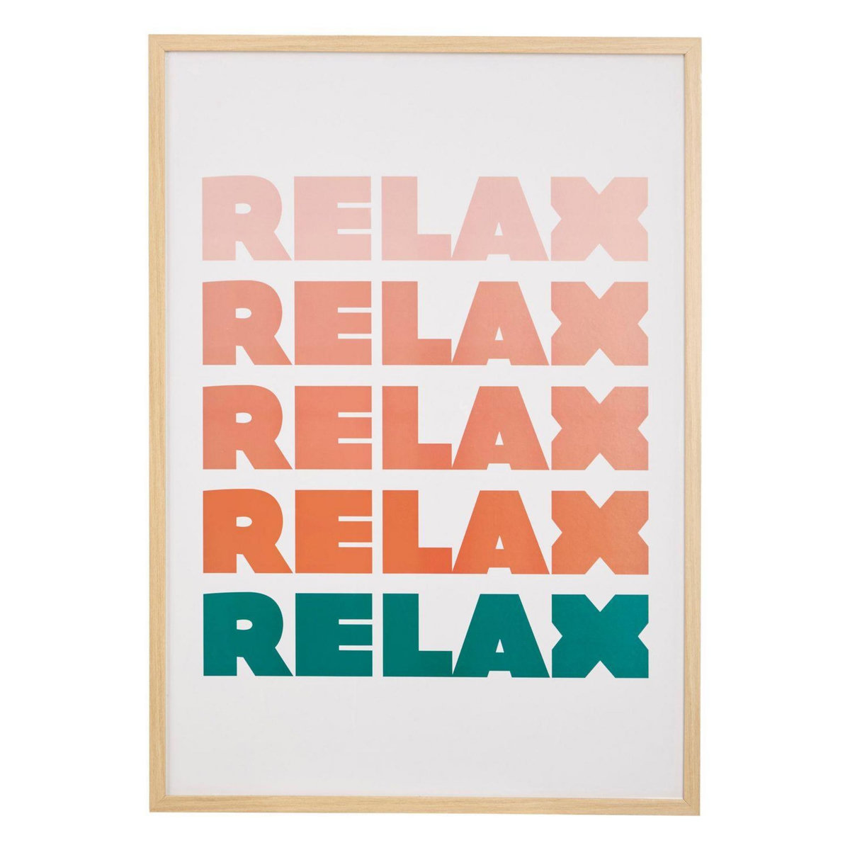 ATMOSPHERA Affiche encadrée Relax - 50 x 70 cm - Corail