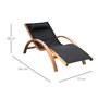 Voir la diapositive 3 : OUTSUNNY Transat chaise longue design style tropical bois massif naturel coloris beige noir