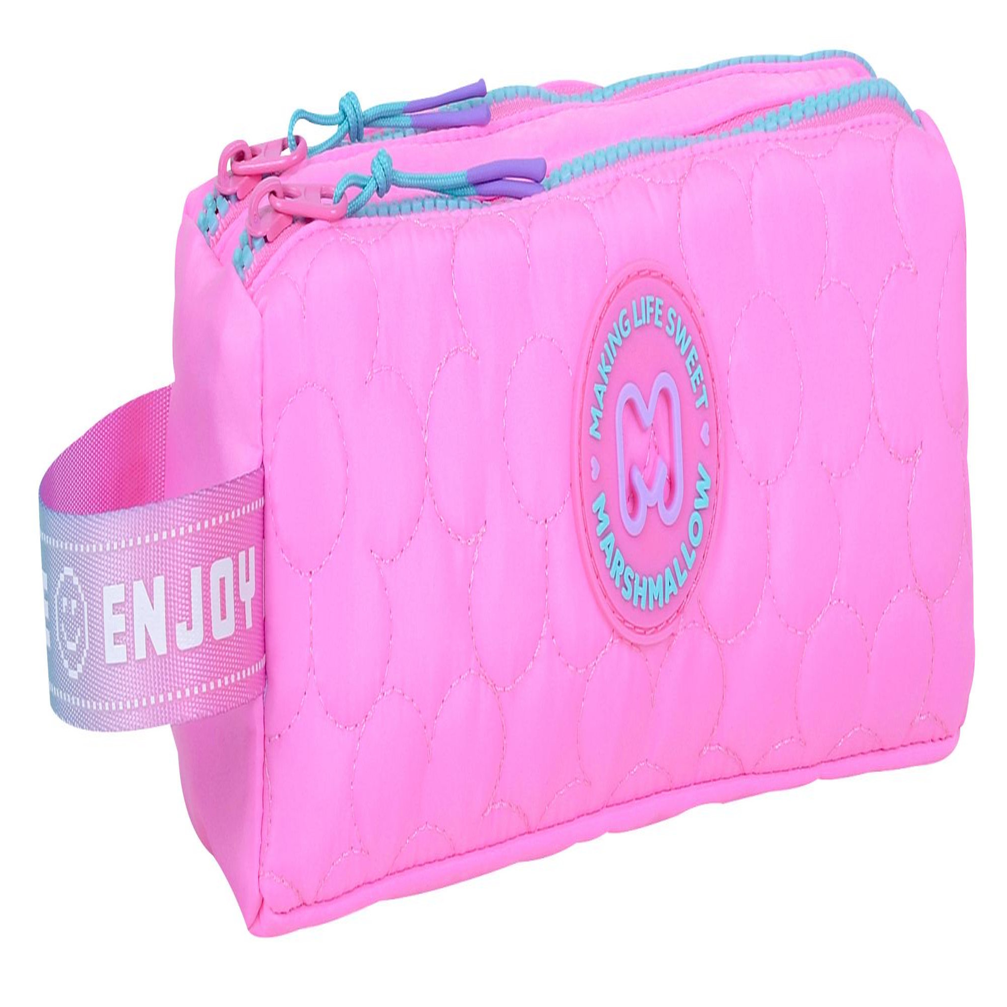 Voir la diapositive 2 : Bagtrotter MARSHMALLOW - Trousse Scolaire 2 Compartiments BLUSH - Rose - Fille
