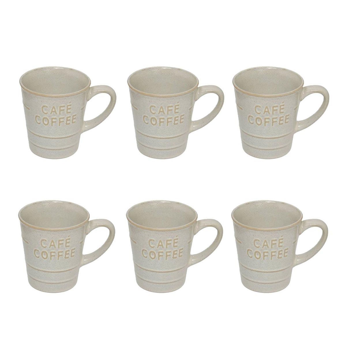 SECRET DE GOURMET Lot de 6 Mugs à Café  Joel  20cl Blanc
