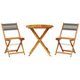 Voir la diapositive 2 : VIDAXL Ensemble de bistro 3 pcs gris polypropylene et bois massif