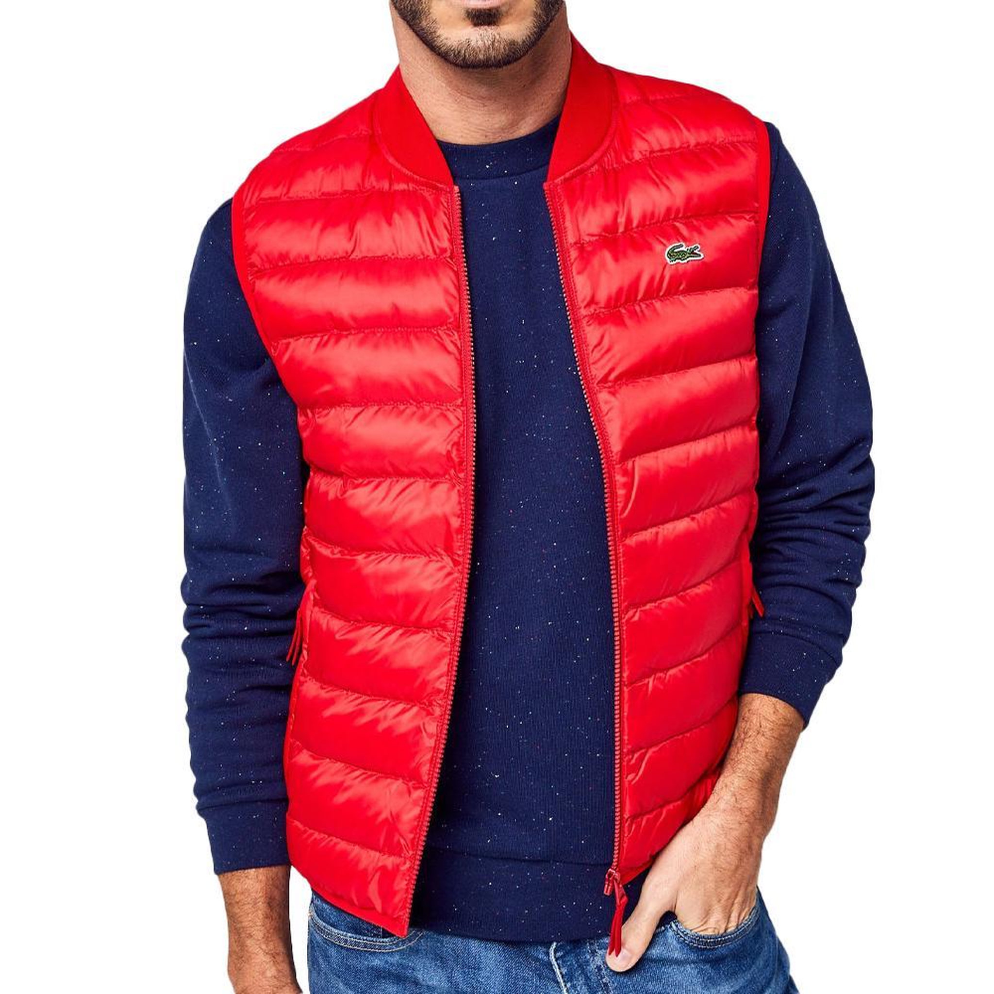 Voir la diapositive 2 : Lacoste Doudoune sans manche rouge homme lacoste bh0537