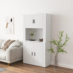 VIDAXL Buffet haut Blanc Bois d'ingenierie
