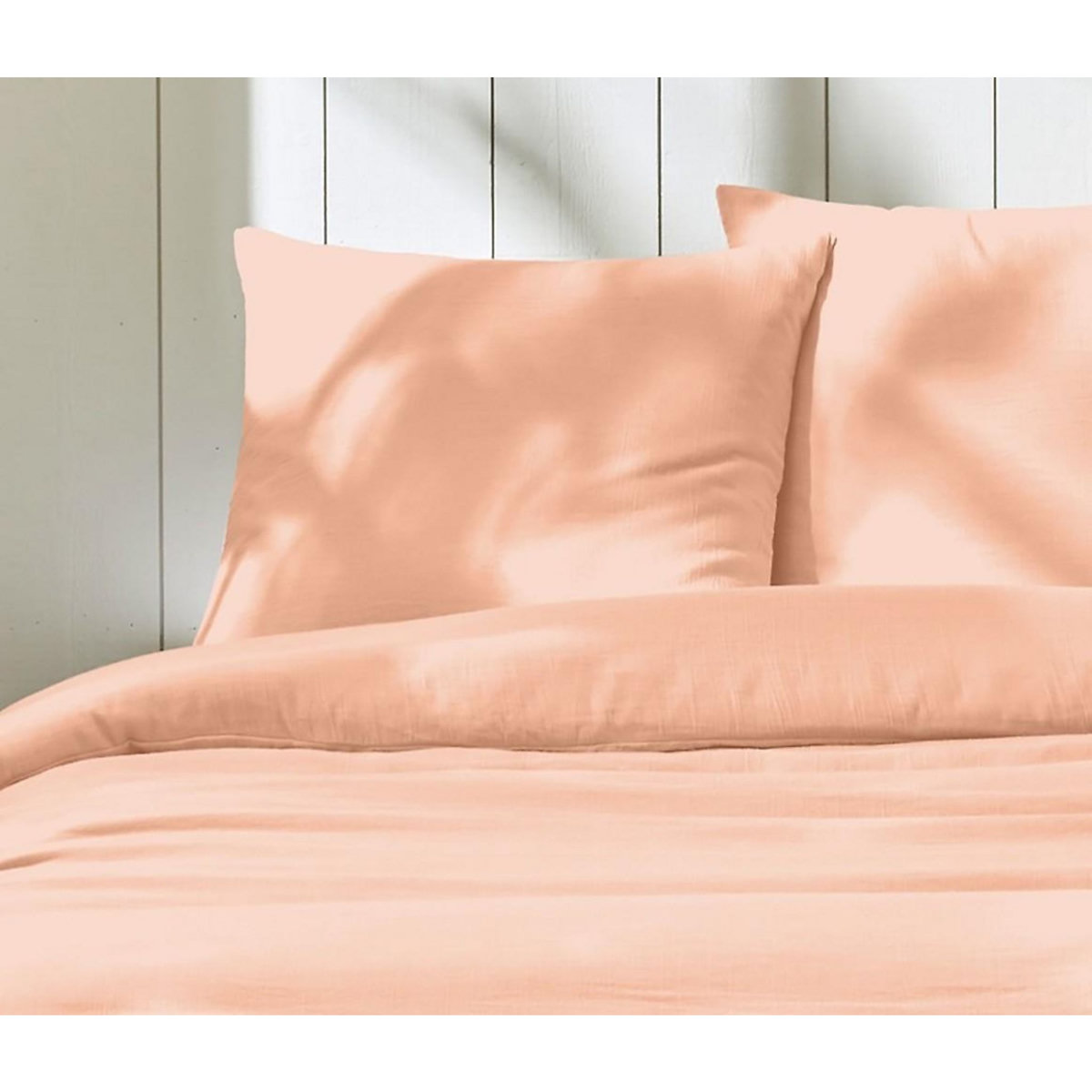 Home collection Parure housse de couette en gaze de coton - rose