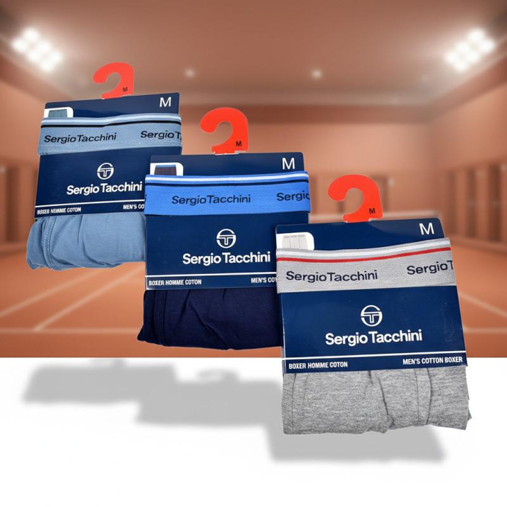 Voir la diapositive 5 : SERGIO TACCHINI Sergio Tacchini Pack de Boxers Homme Lot de 3