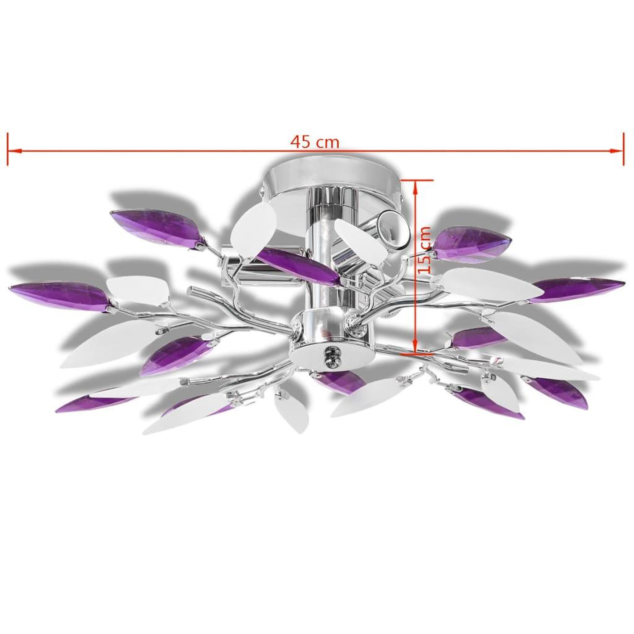 Voir la diapositive 5 : VIDAXL Plafonnier et bras en forme de feuille Acrylique 3 ampoules E14