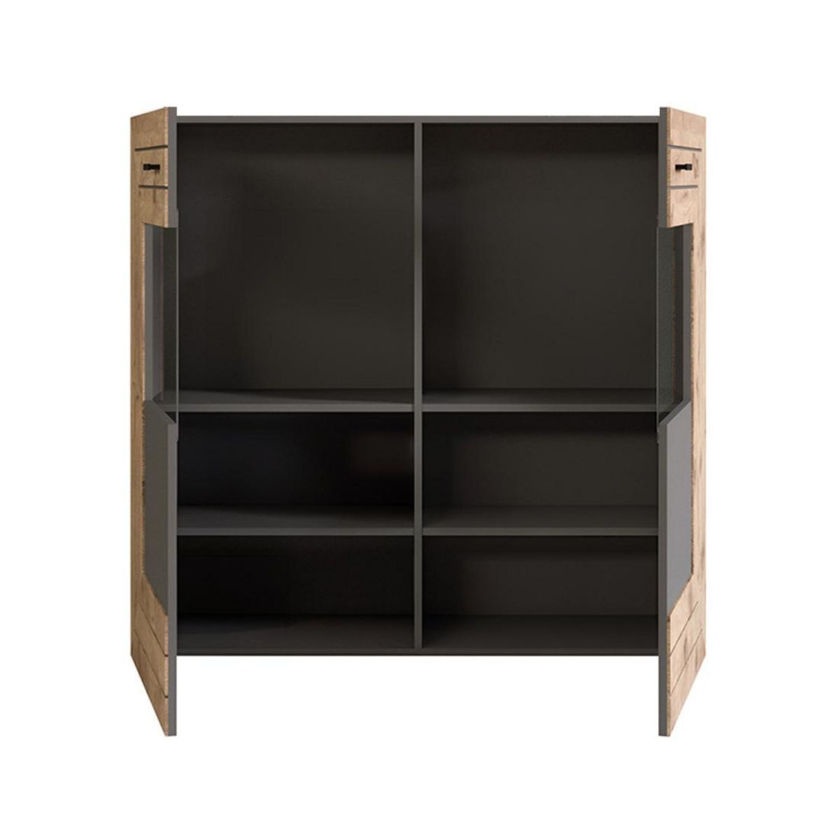 BEST MOBILIER Wexford - buffet haut - gris et effet bois - 120 cm