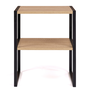 Voir la diapositive 3 : ID MARKET Lot de 2 tables de chevet DETROIT tables d'appoint bois et métal noir design industriel
